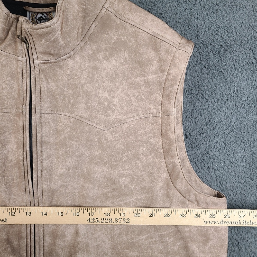 Cinch Concealed Carry Vest Western Tan Faux Suede Full Zip Mens XXL - Picture 8 of 8